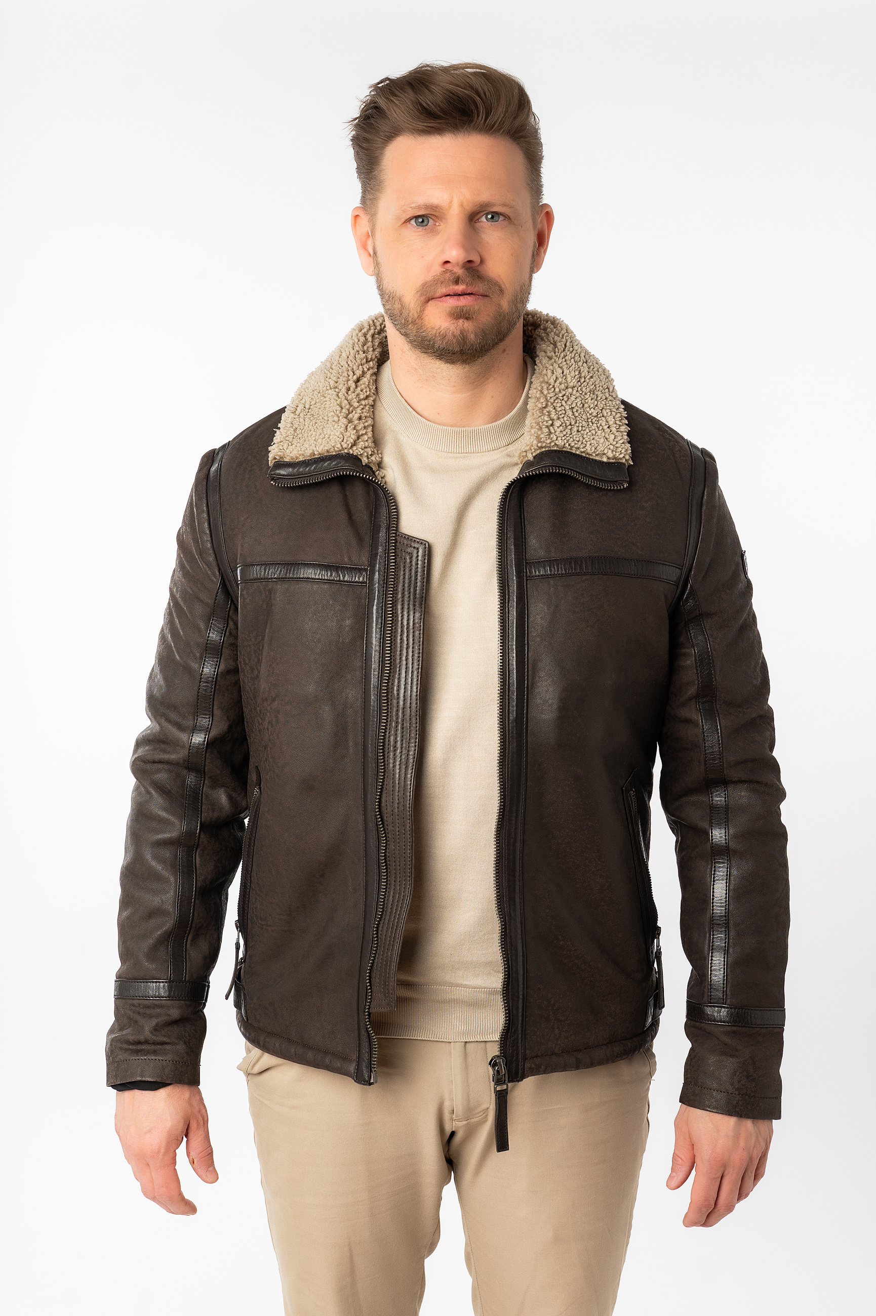 Lederjacke MAURITIUS 1201-0746-dark-taupe