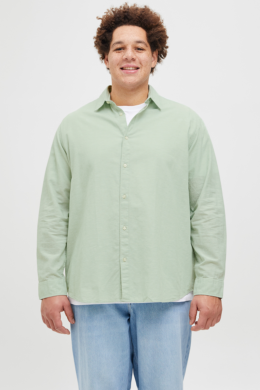Leinenhemd JACK & JONES 12269089-Iceberg-Green