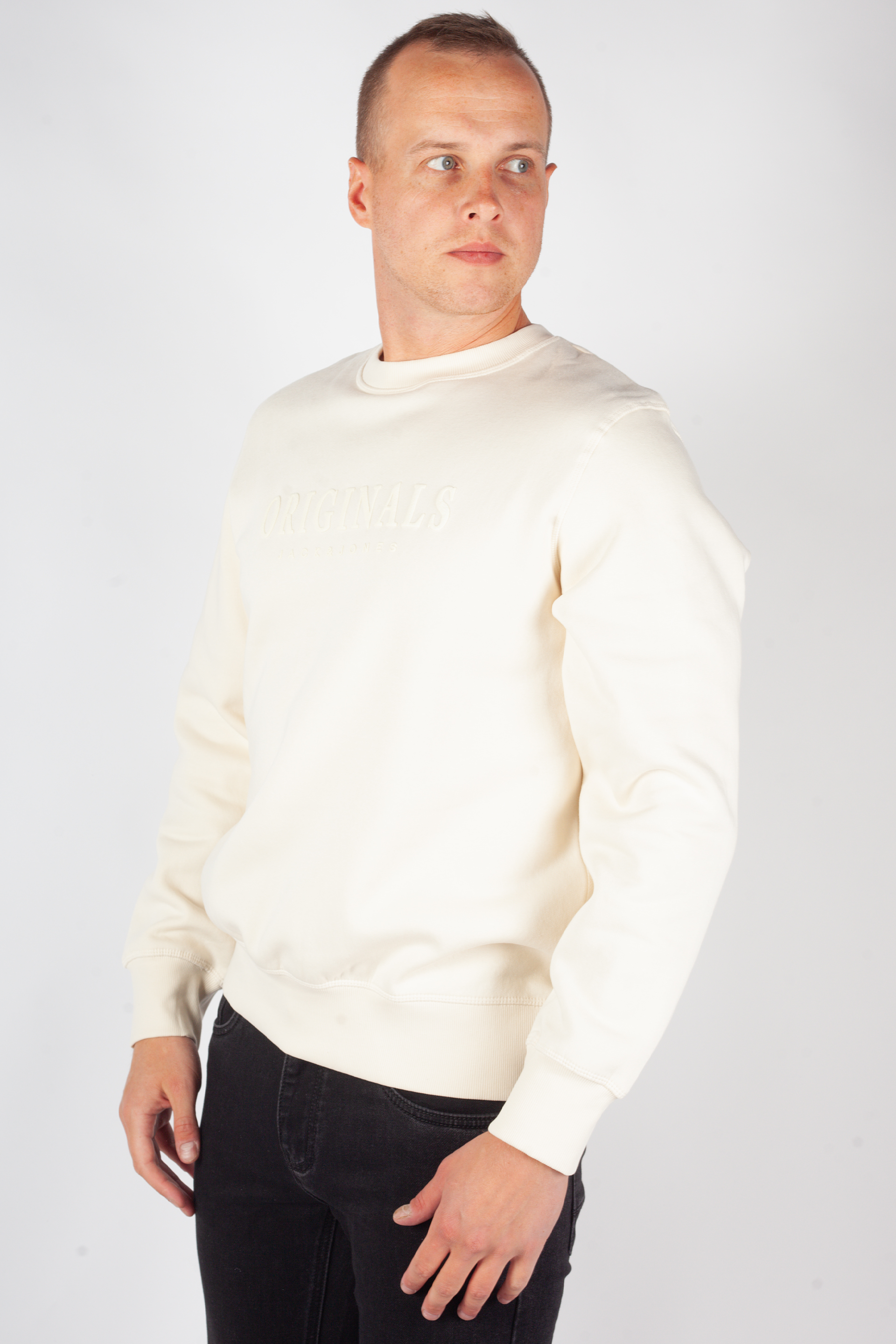 Sweatshirt JACK & JONES 12285949-Antique-White