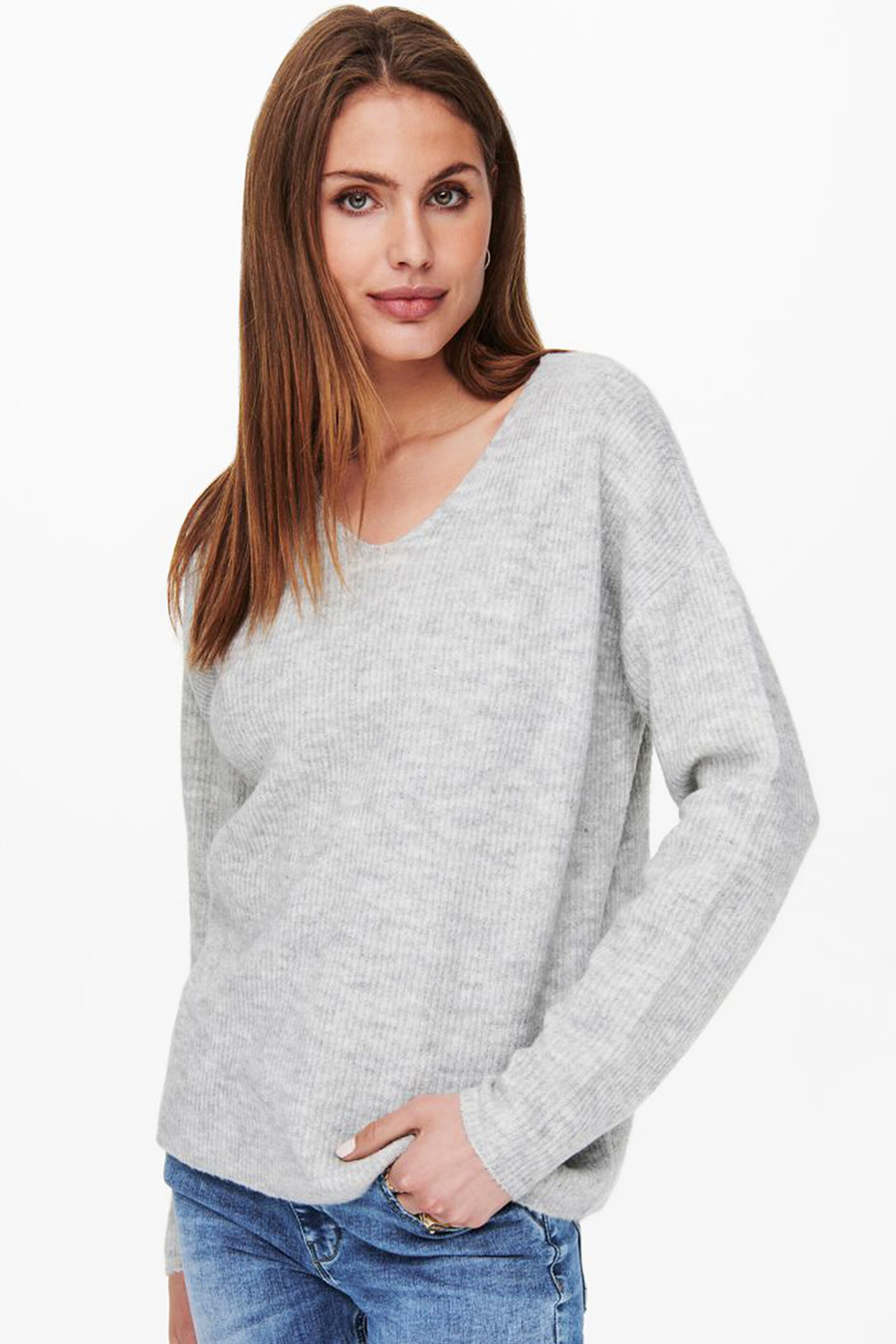 Strickpullover ONLY 15204588-L-Grey-Melange