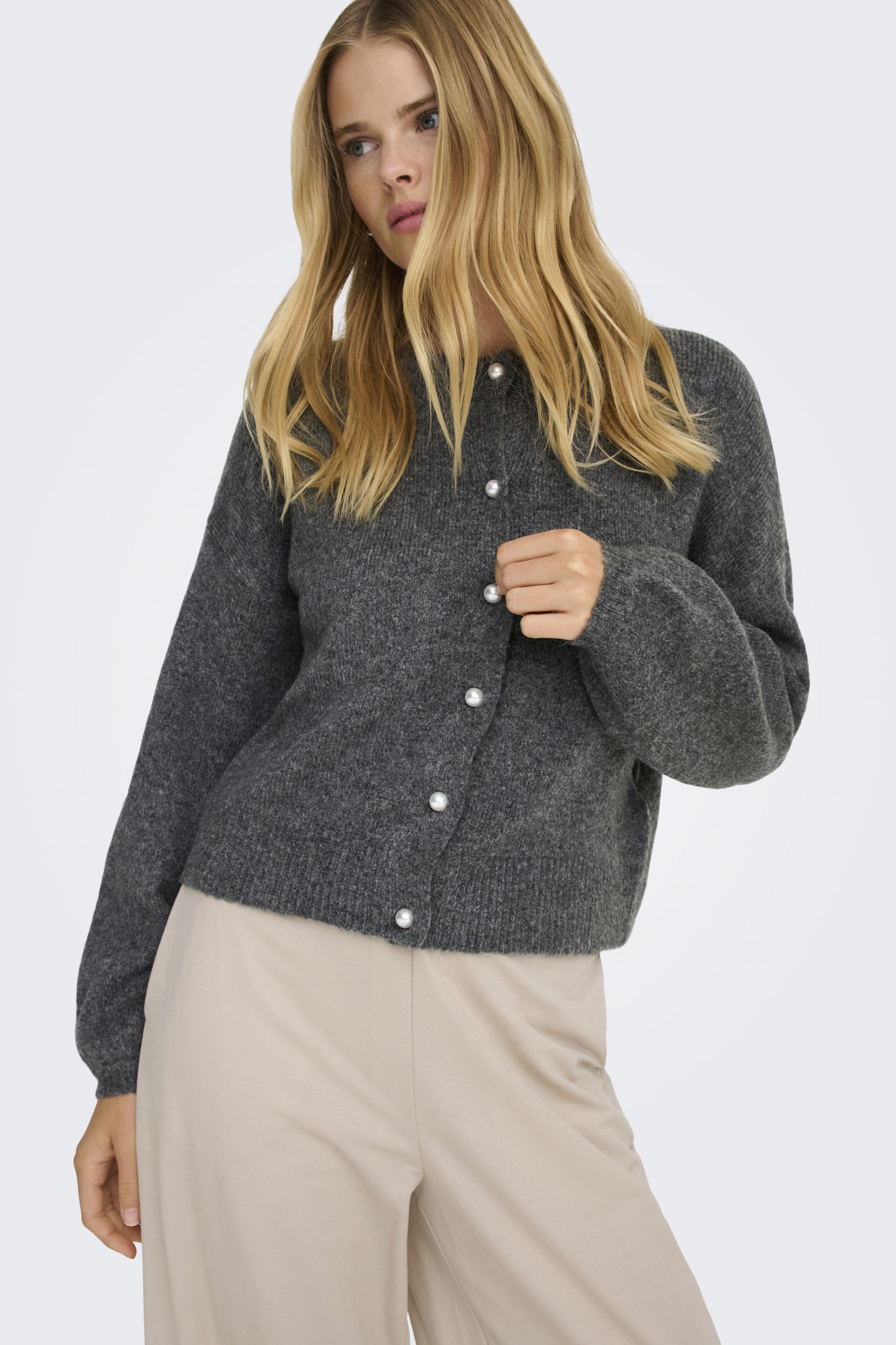 Strickjacke ONLY 15242300-DG-Melange