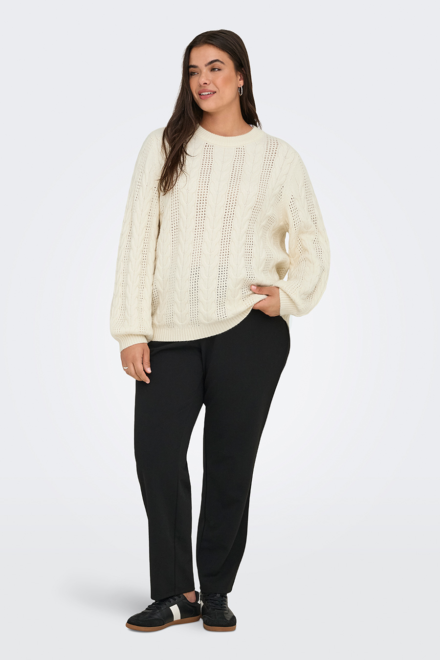 Strickpullover ONLY CARMAKOMA 15358155-Whitecap-Gray