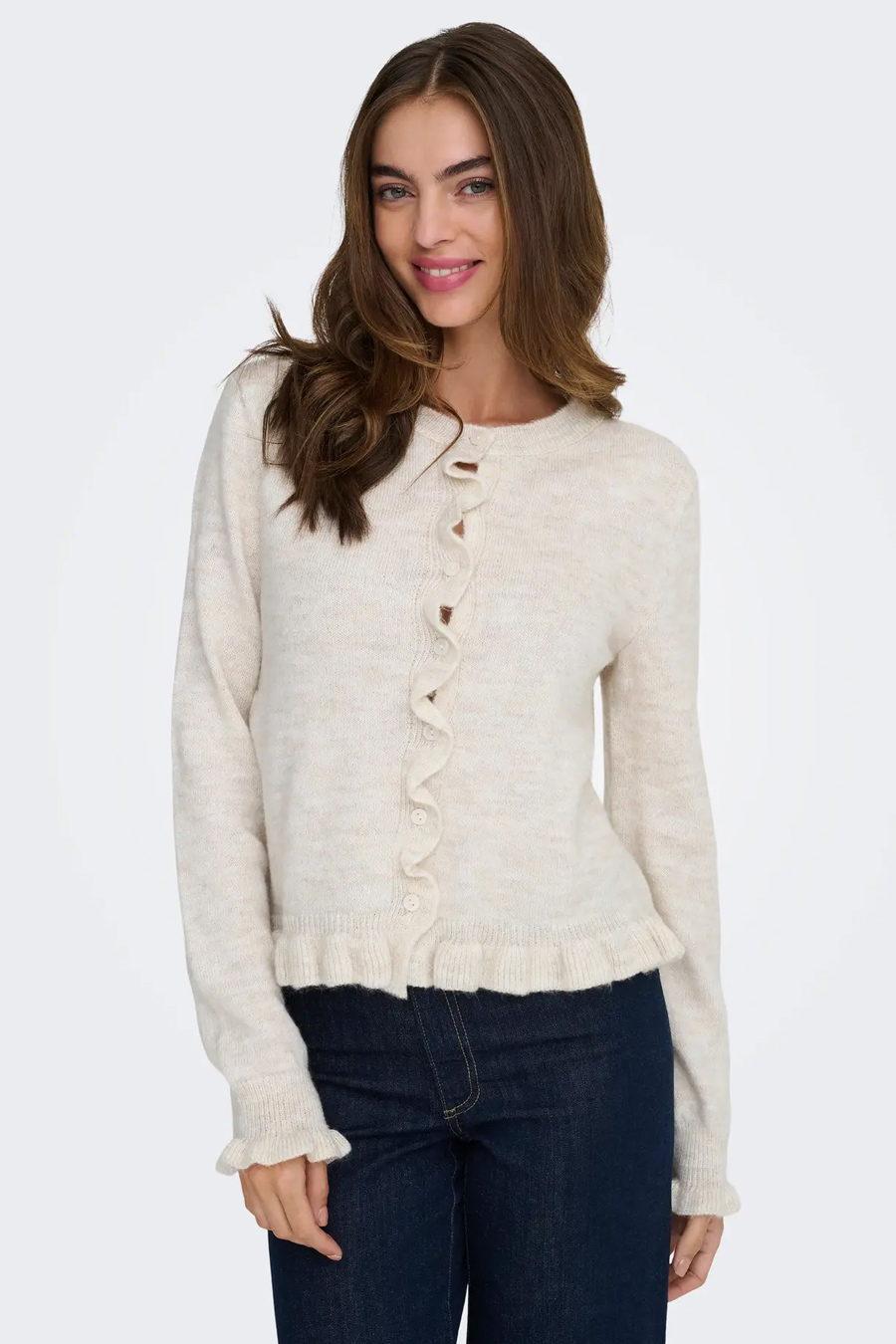 Strickjacke JACQUELINE DE YONG 15363485-Birch-MELANGE