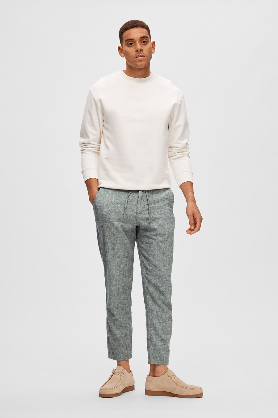 Leinenhose SELECTED 16087636-Sky-Captain