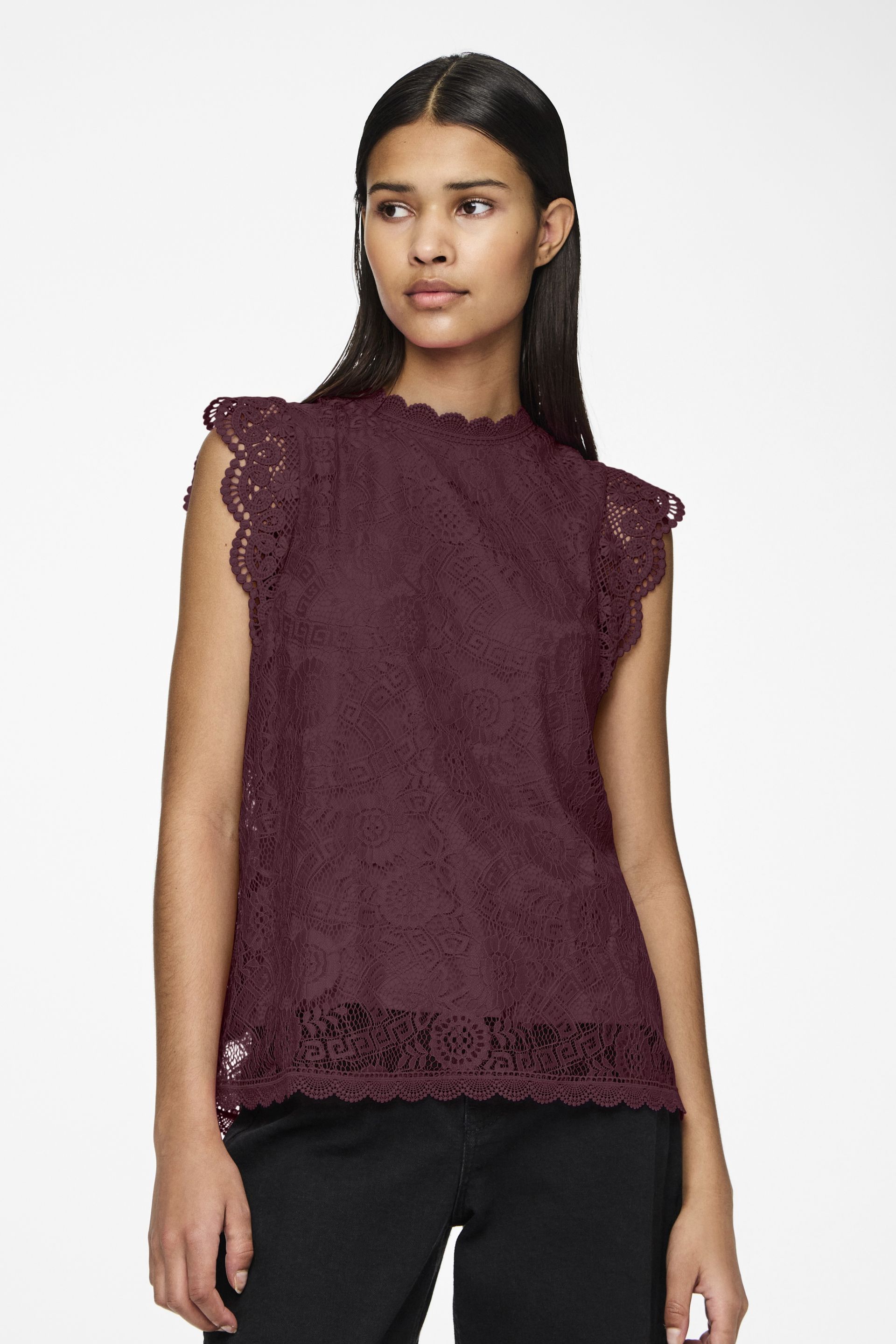 T-Shirt PIECES 17120454-Tawny-Port