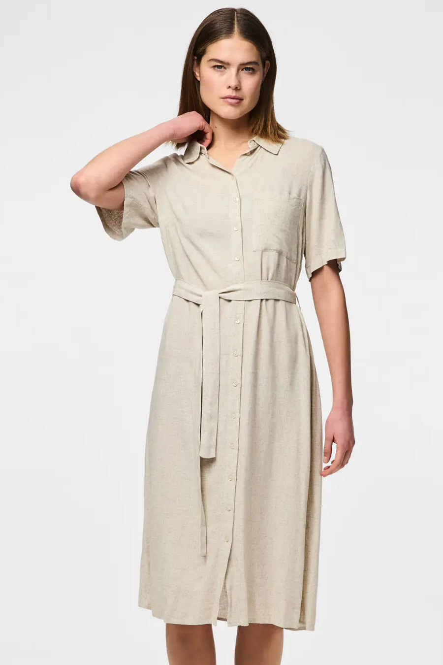 Kleid PIECES 17152063-Birch-MELANGE