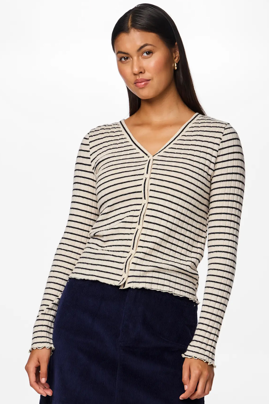 Strickjacke PIECES 17154805-Birch-BLACK