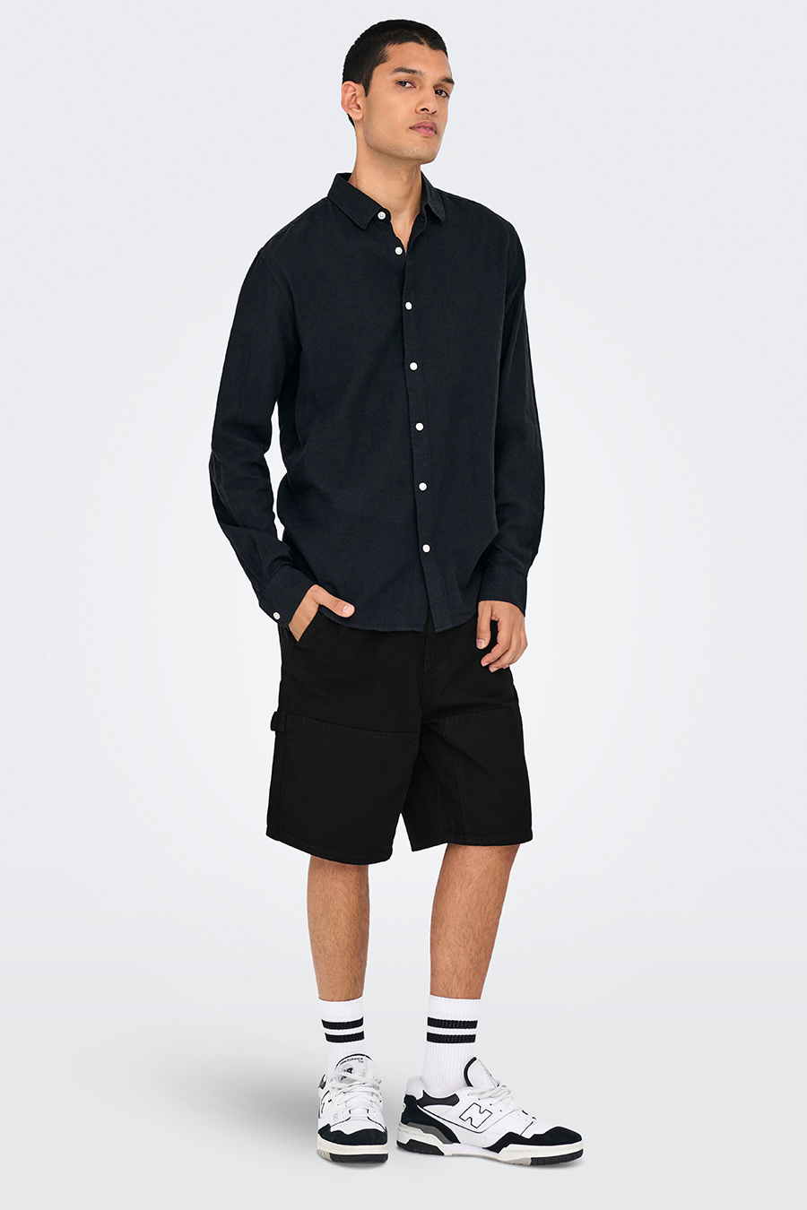 Stoff Shorts ONLY & SONS 22030223-Black