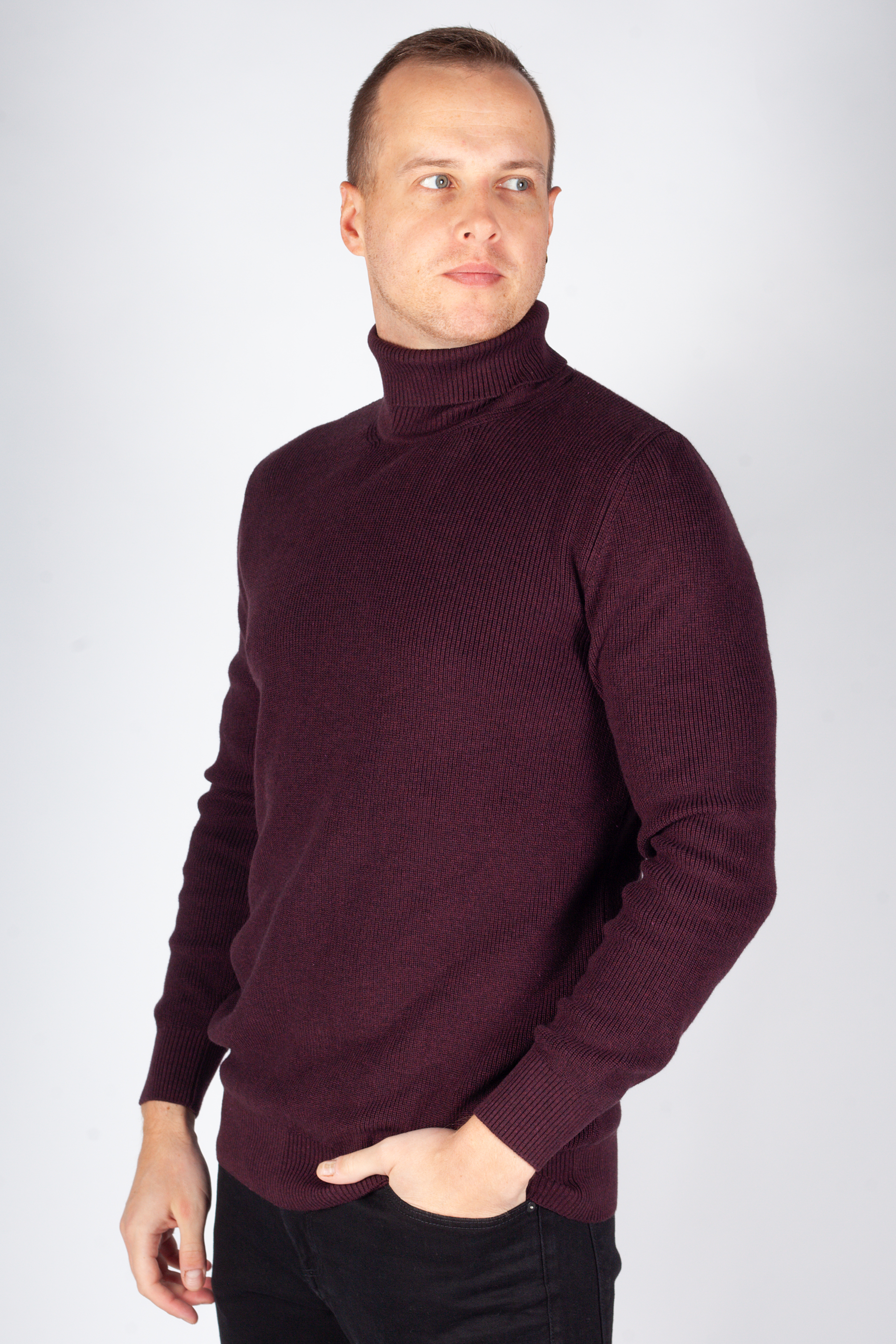 Rollkragenpullover MCL 33811-BORDO-MELANJ
