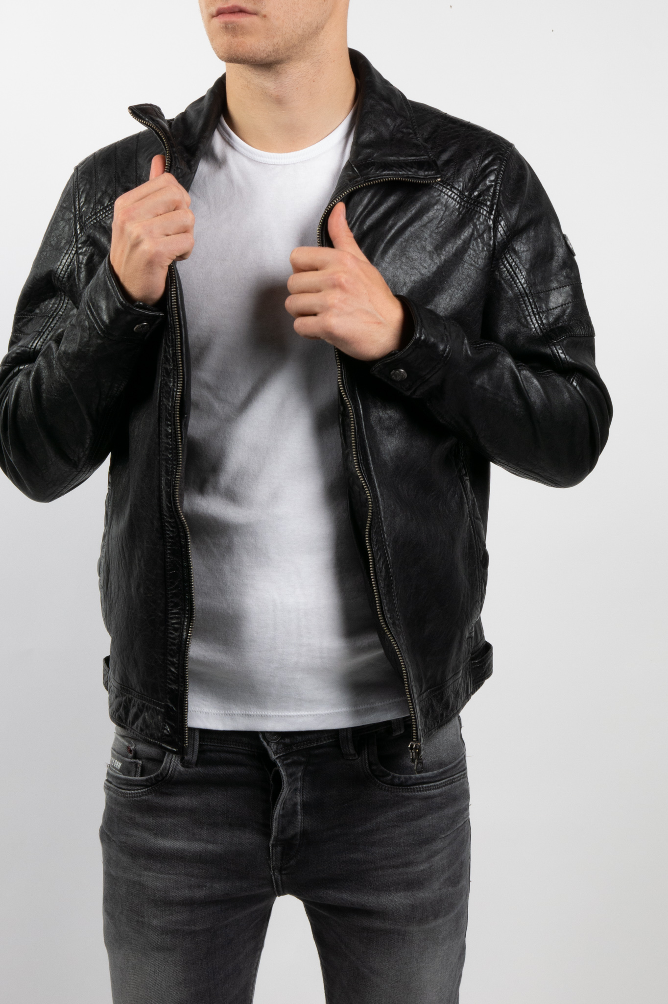 Lederjacke GIPSY GBCairo-STUV-BLACK