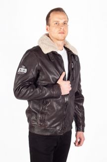 Lederjacke mit Futter DEERCRAFT 3701-0142-dark-brown