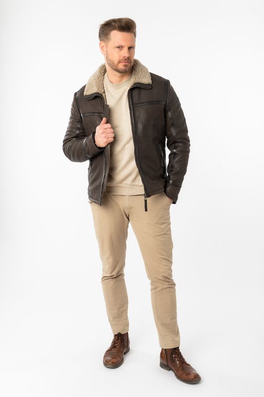 Lederjacke MAURITIUS 1201-0746-dark-taupe