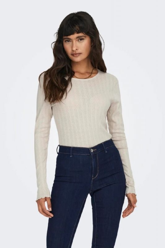 Langarmshirt ONLY 15291987-Pumice-Stone