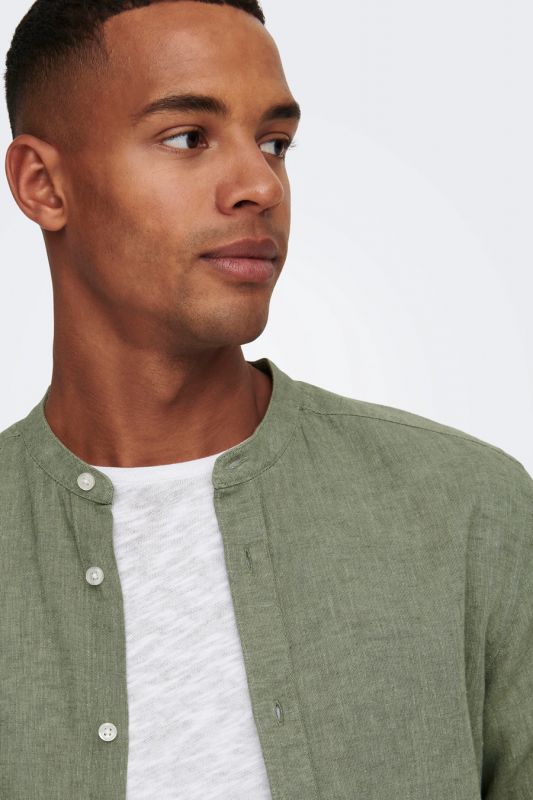 Leinenhemd ONLY & SONS 22019173-Swamp
