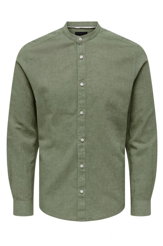 Leinenhemd ONLY & SONS 22019173-Swamp