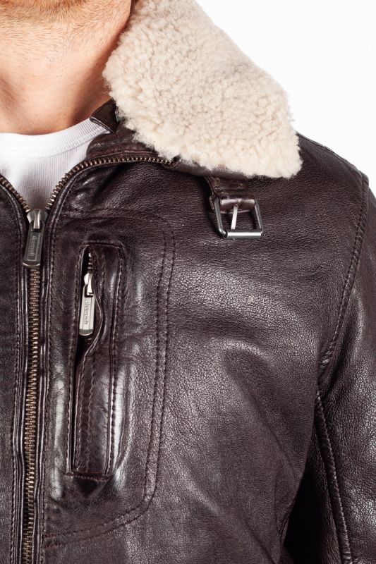 Lederjacke mit Futter DEERCRAFT 3701-0142-dark-brown