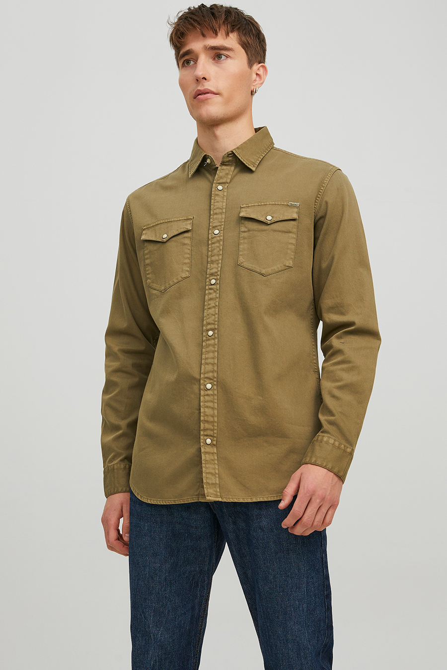 Teksasärgid JACK & JONES 12138115-Forest-Night