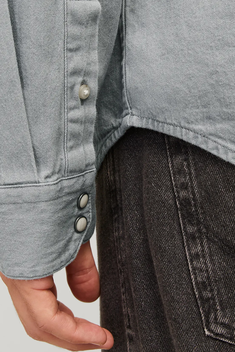 Teksasärgid JACK & JONES 12138115-Light-Grey