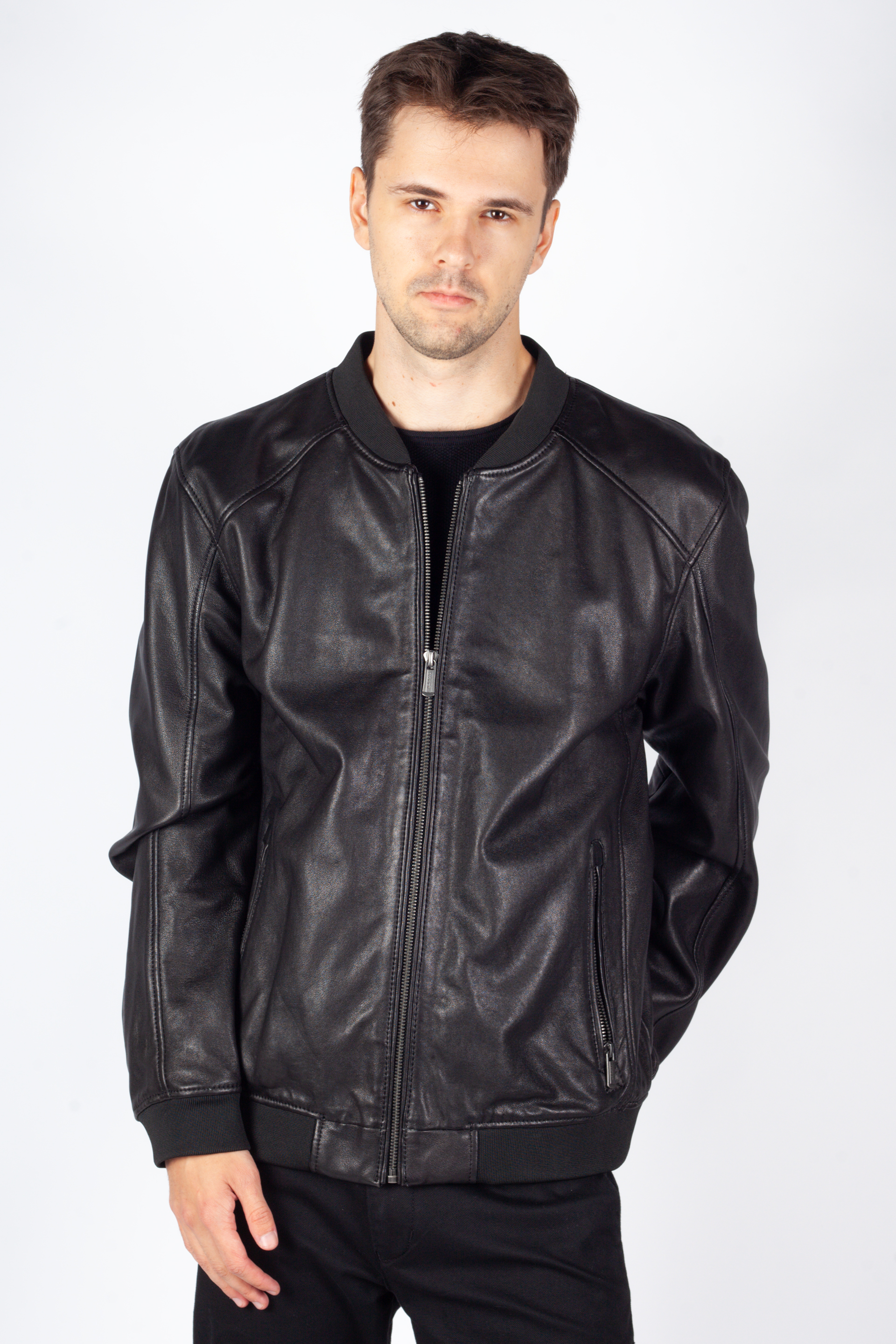 Leather jacket DEERCRAFT 3701-0159-black