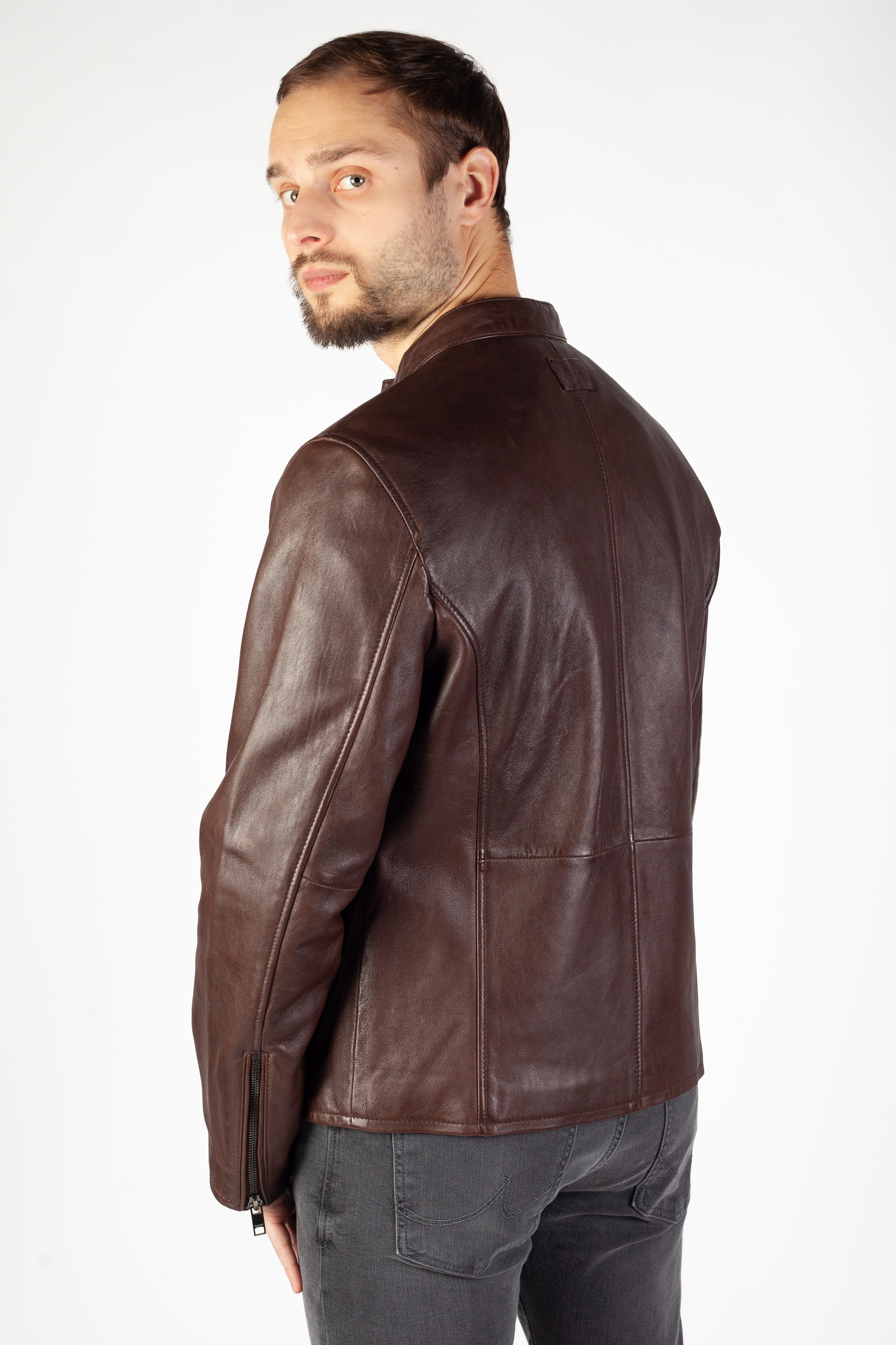 Leather jacket DEERCRAFT DMKaris-LANIV-dk-brown