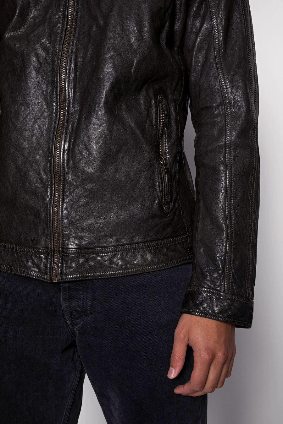 Leather jacket GIPSY GMChuto-SF-LGAWV-BLACK