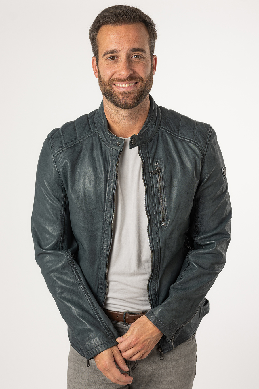 Leather jacket MAURITIUS 1201-0672-vintage-blue