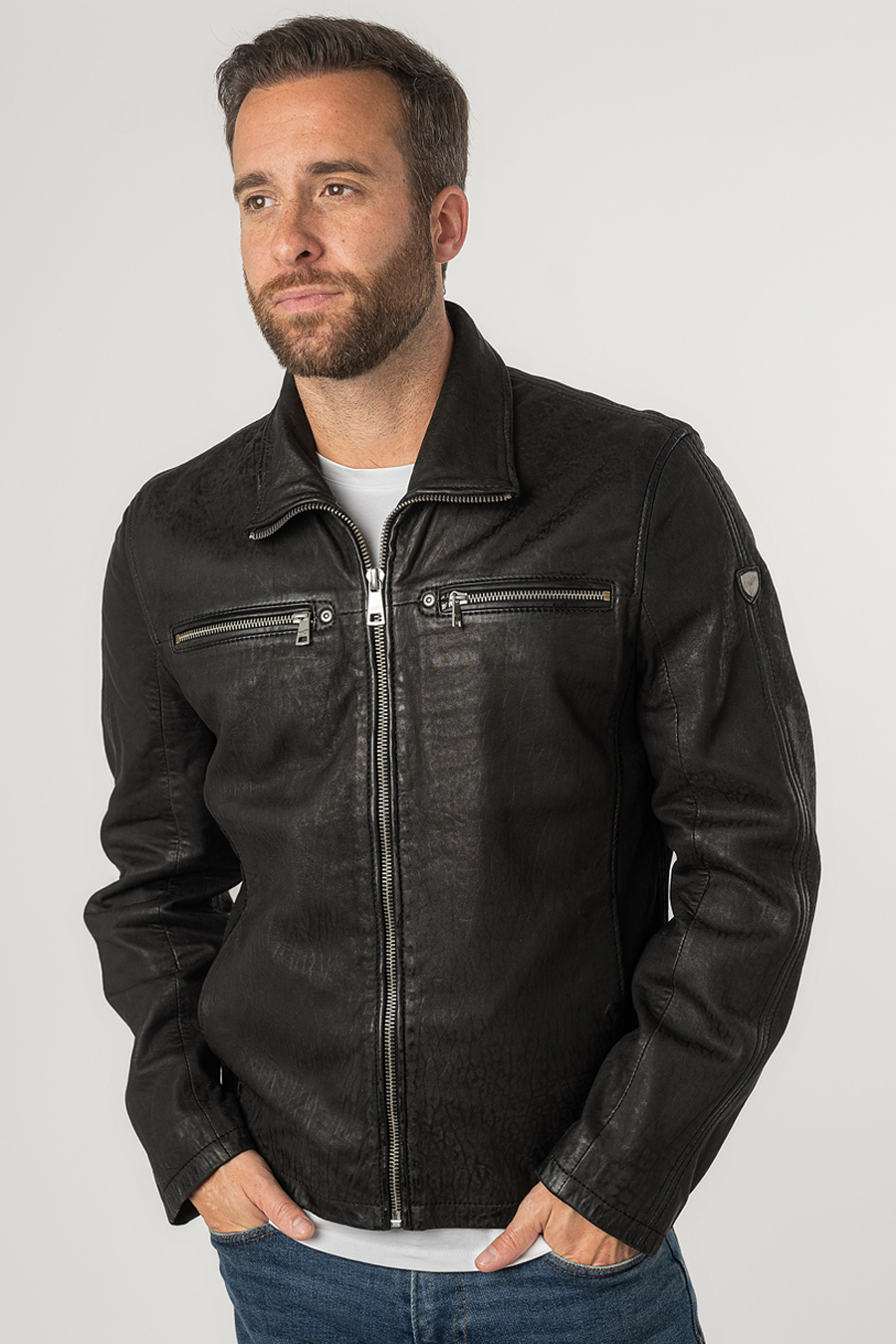 Leather jacket MAURITIUS 1201-0679-black