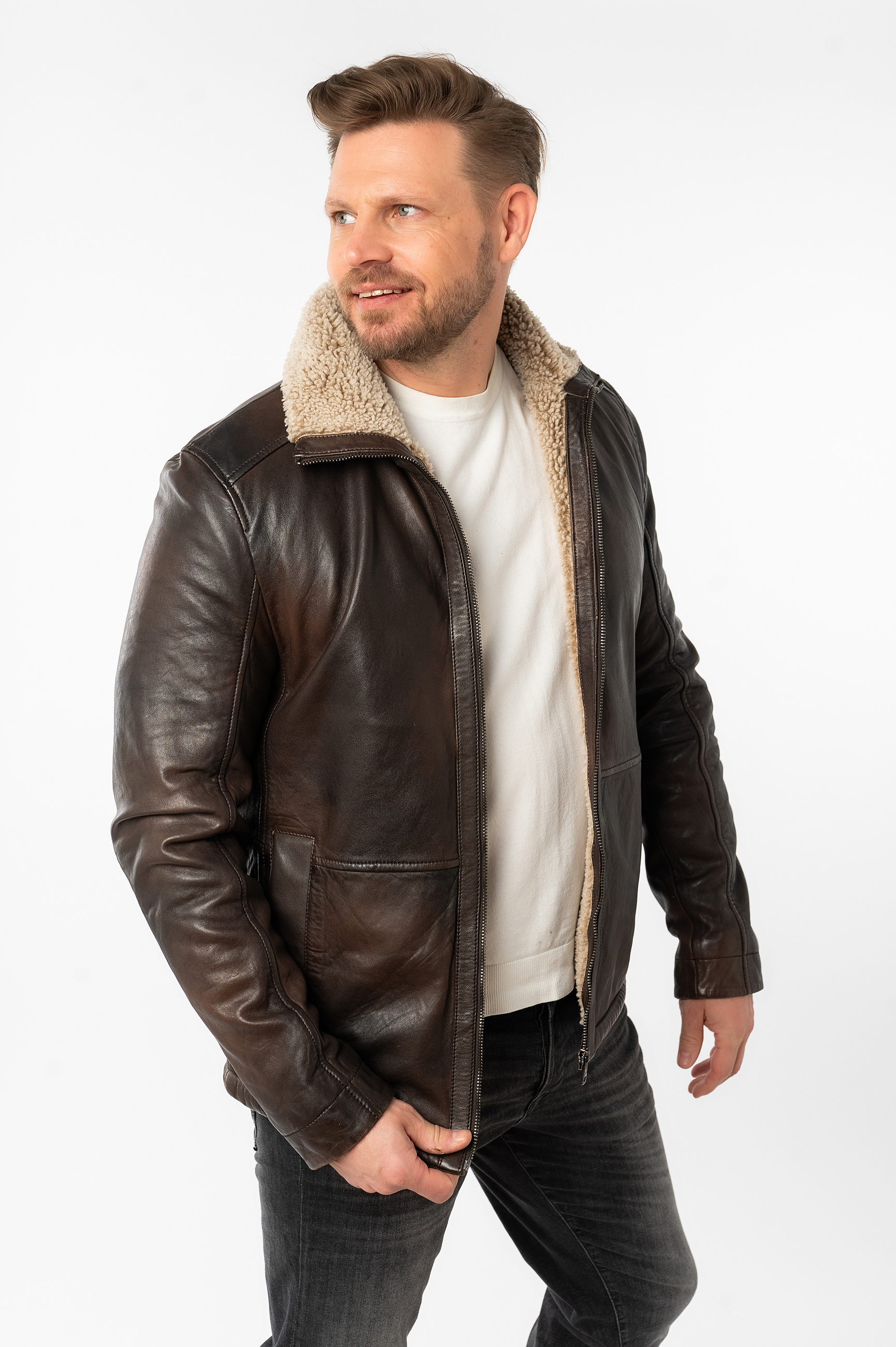 Leather jacket MAURITIUS 1201-0796-antique-brown