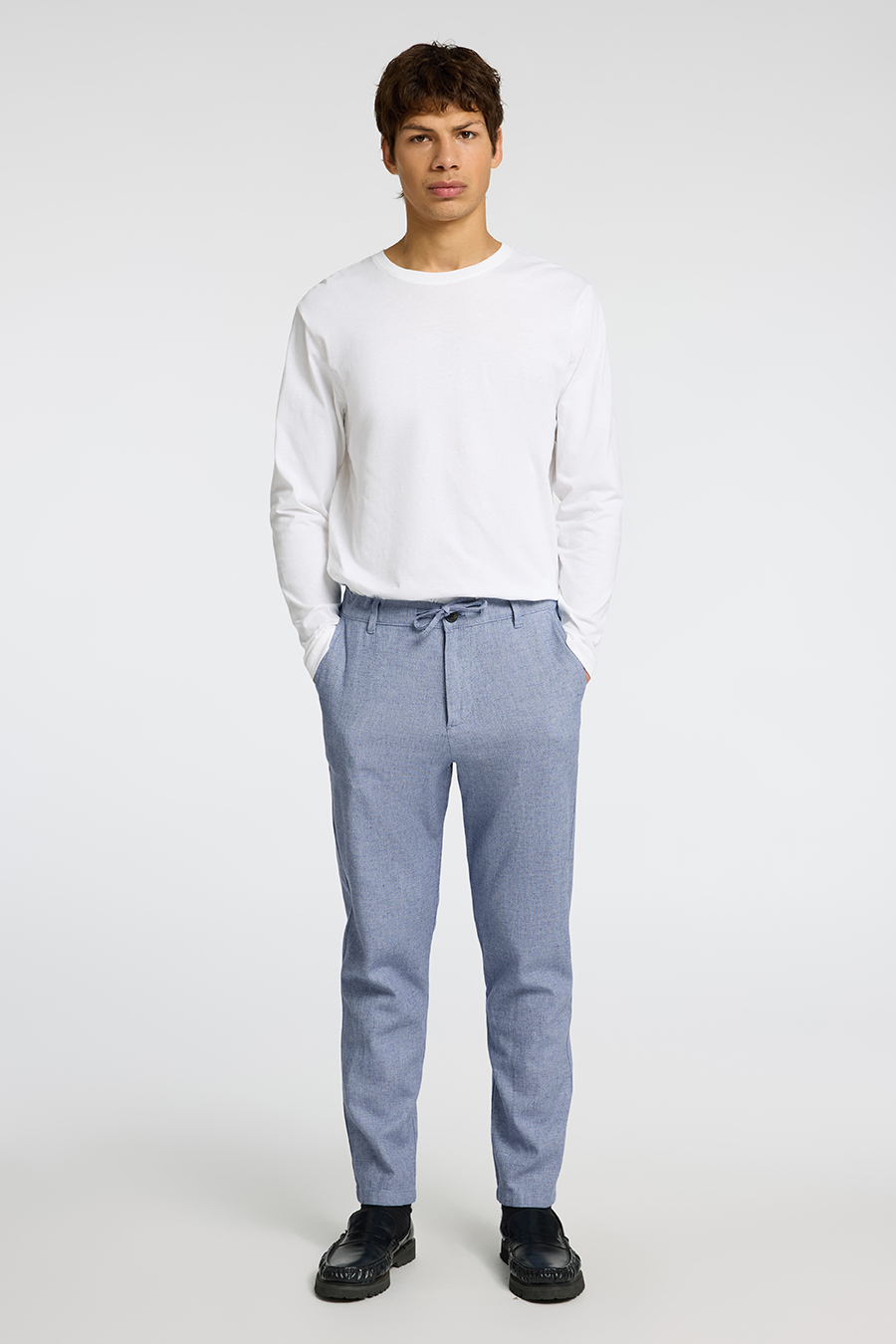 Linen trousers SELECTED 16087636-Cashmere-Blue