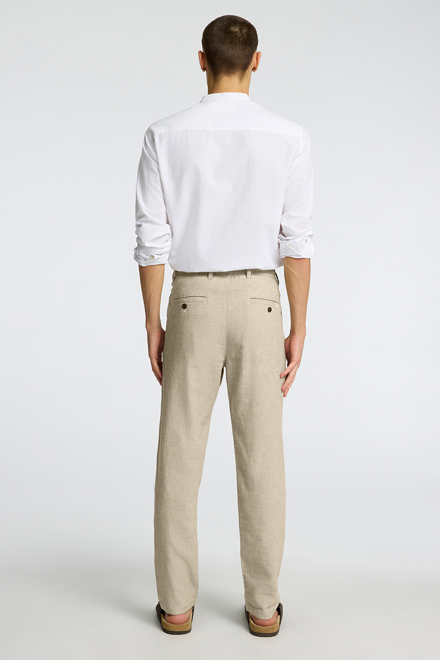 Linen trousers SELECTED 16087636-Vetiver