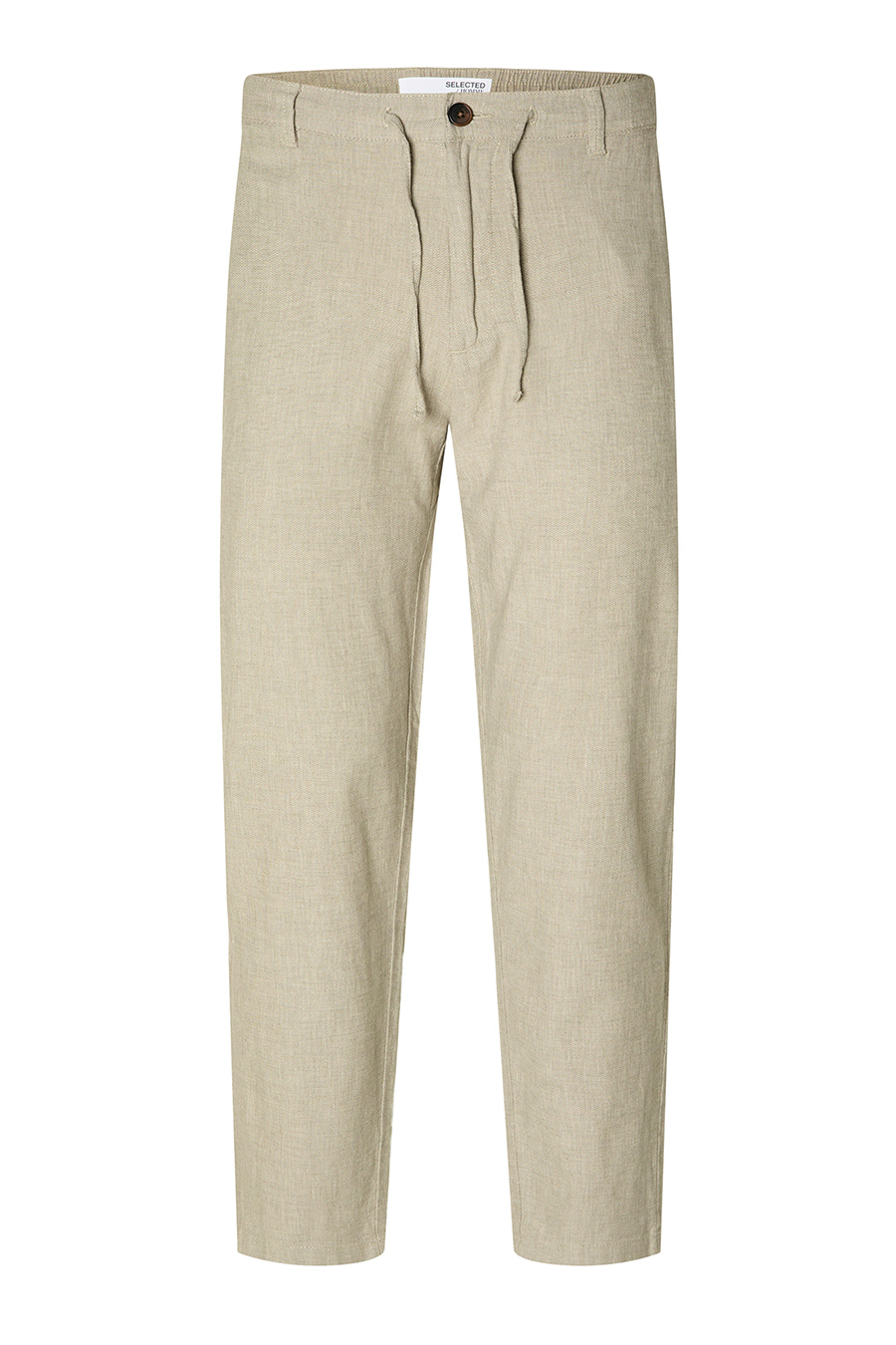 Linen trousers SELECTED 16087636-Vetiver