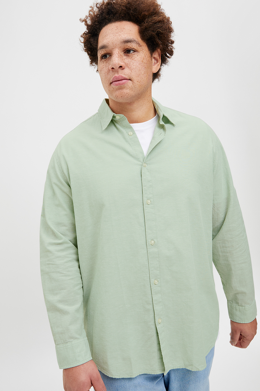 Linen shirt JACK & JONES 12269089-Iceberg-Green
