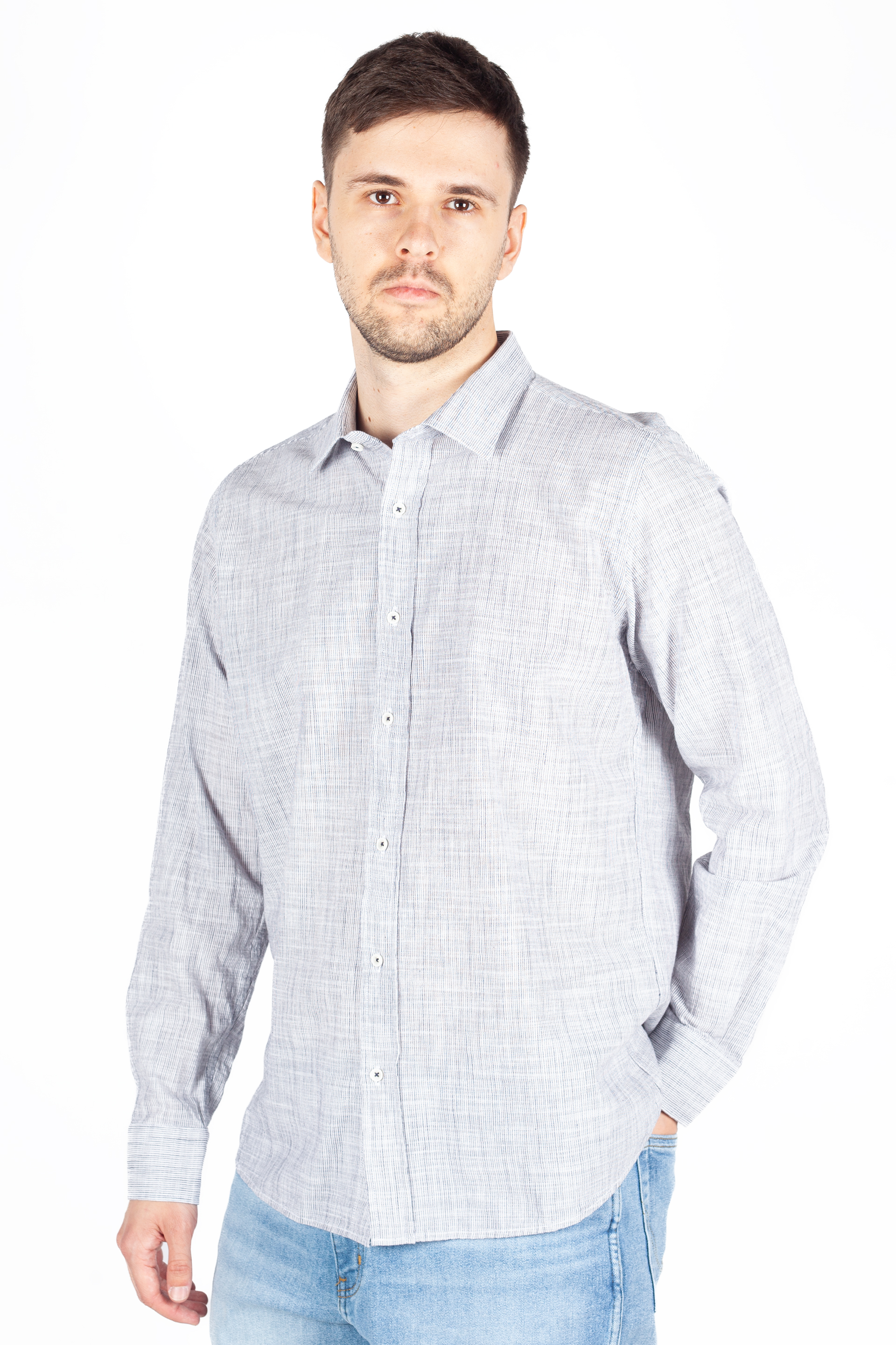 Linen shirt MCL 32847-LACIVERT