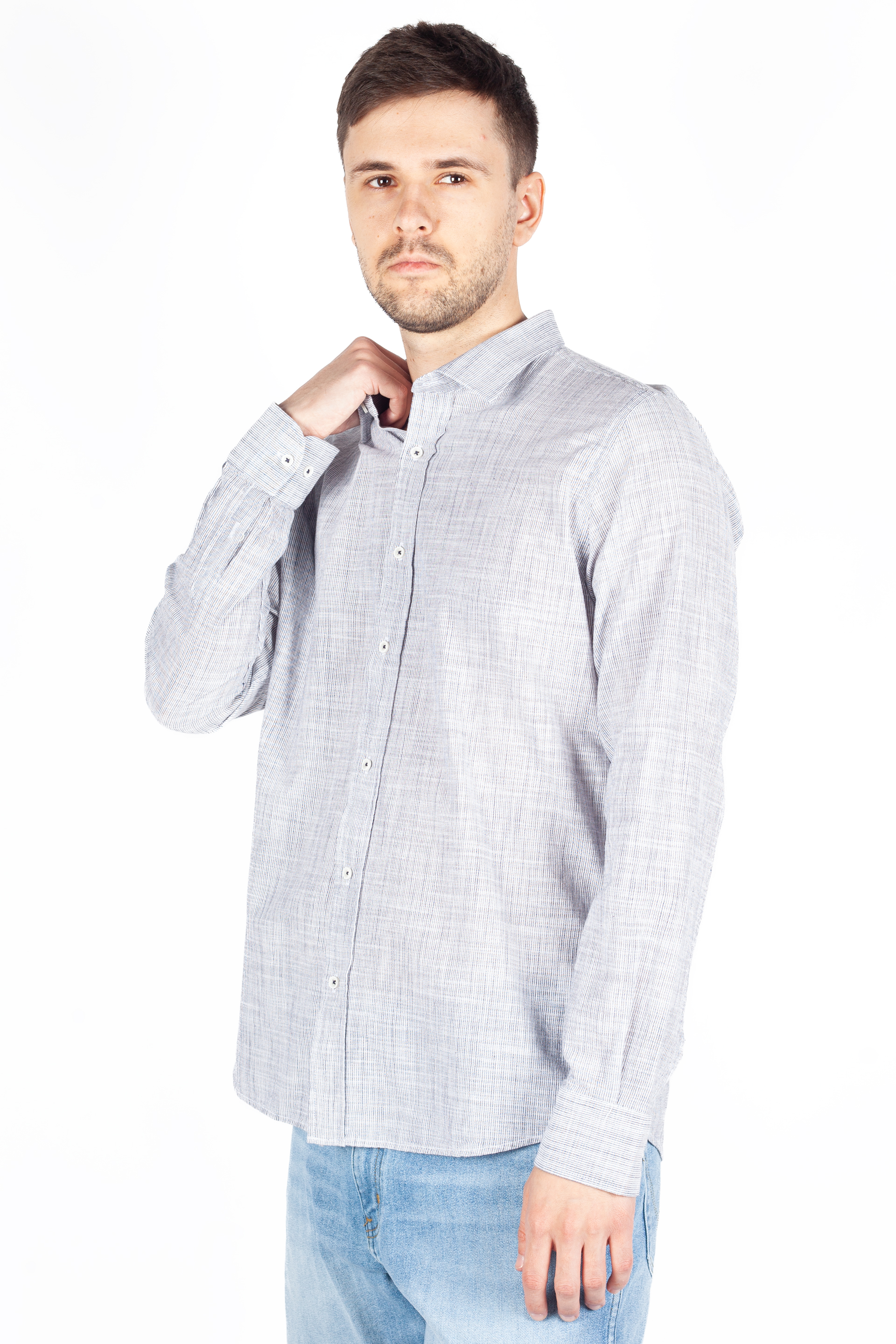 Linen shirt MCL 32847-LACIVERT