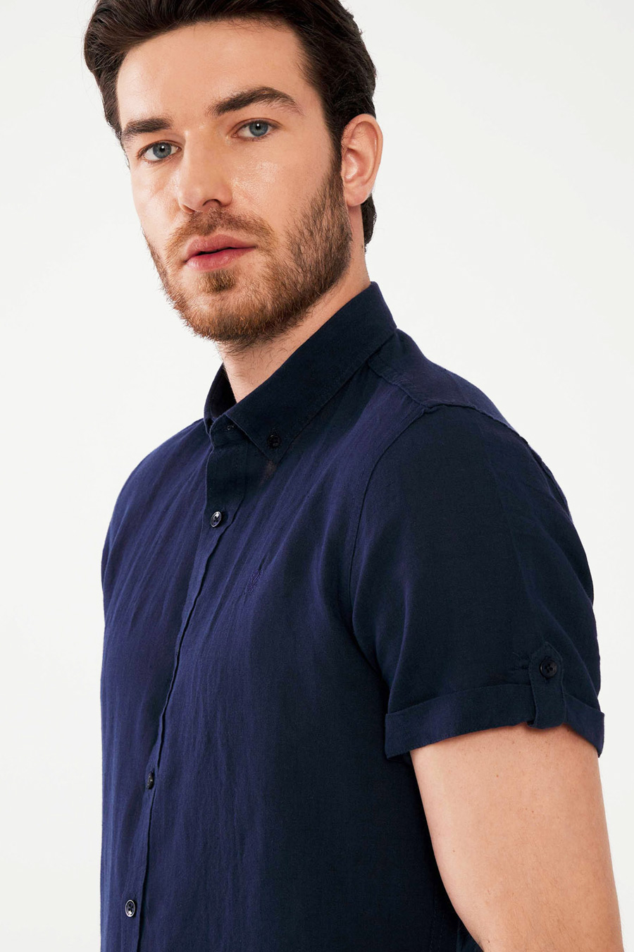 Linen shirt MCL 32491-LACIVERT