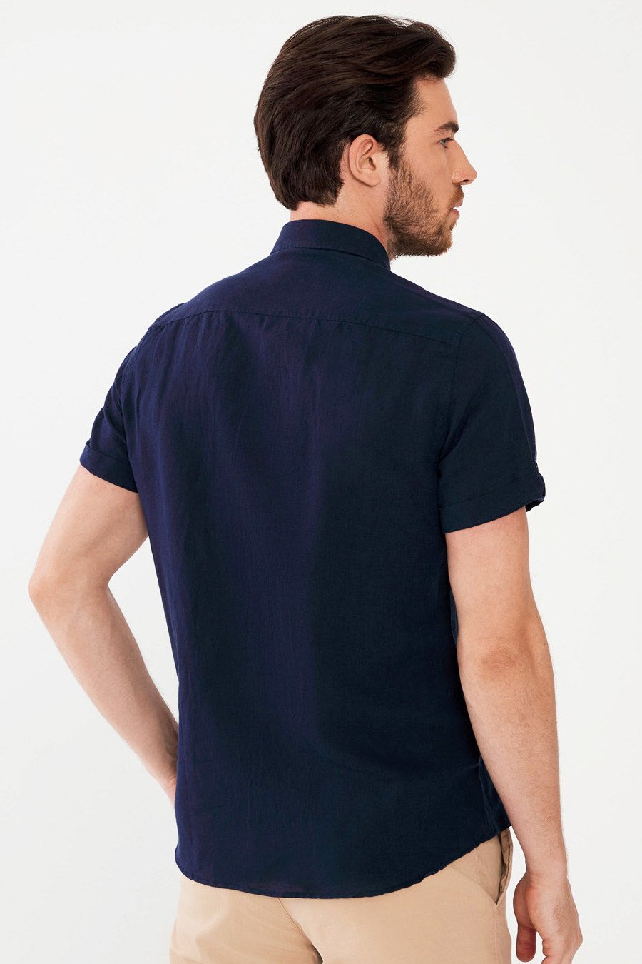 Linen shirt MCL 32491-LACIVERT