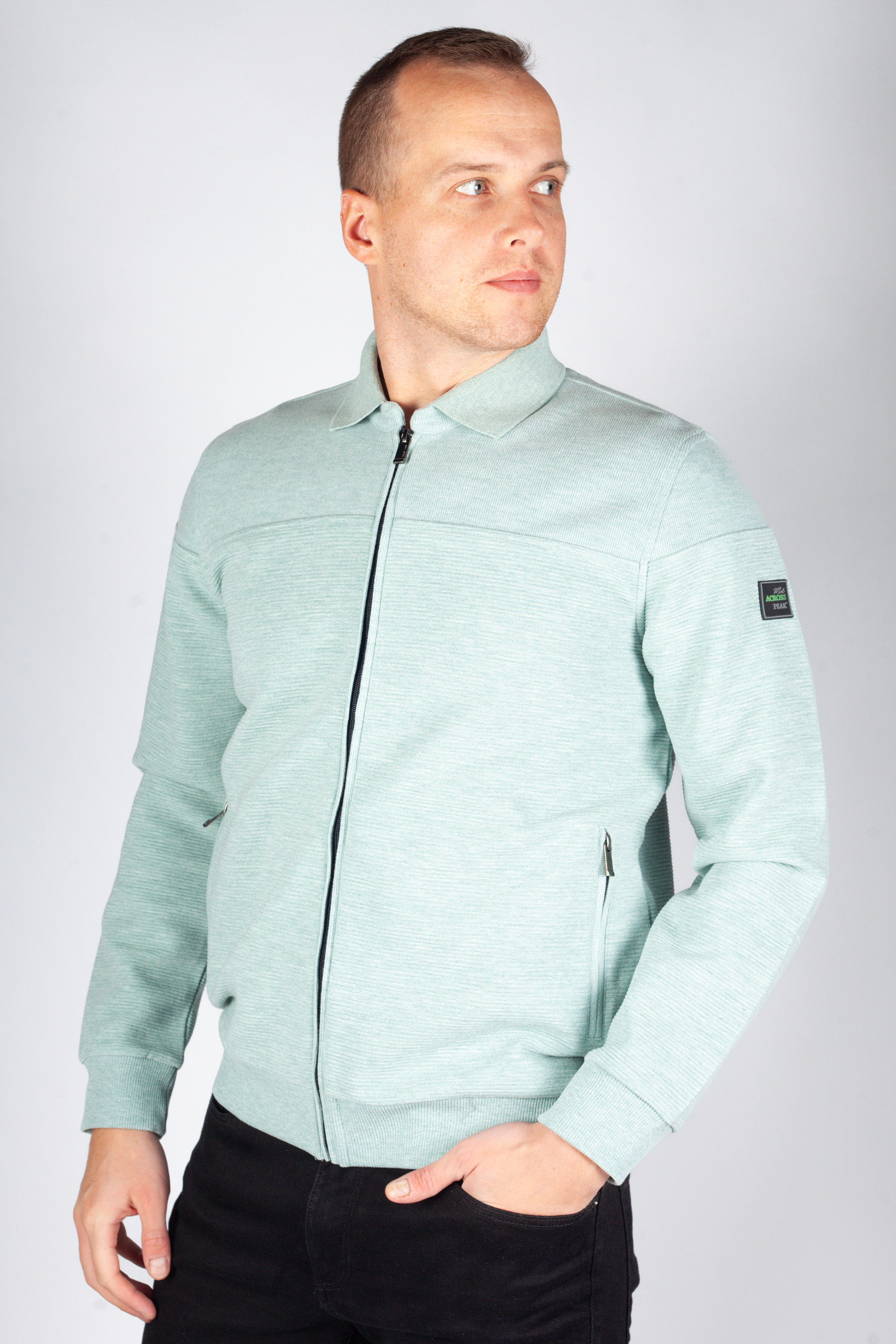 Sweater with zip MCL 39672-MINT-MELANJ