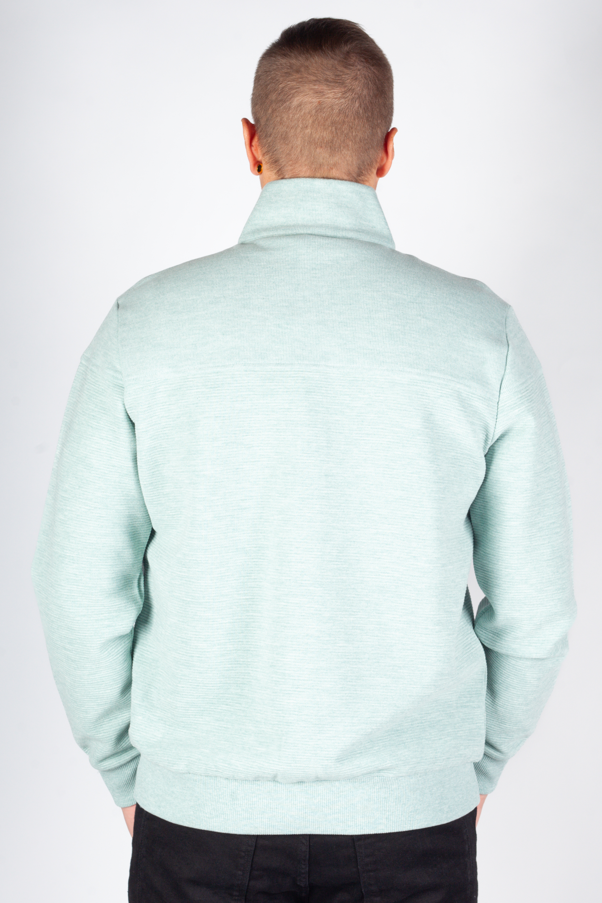 Sweater with zip MCL 40352-MINT-MELANJ