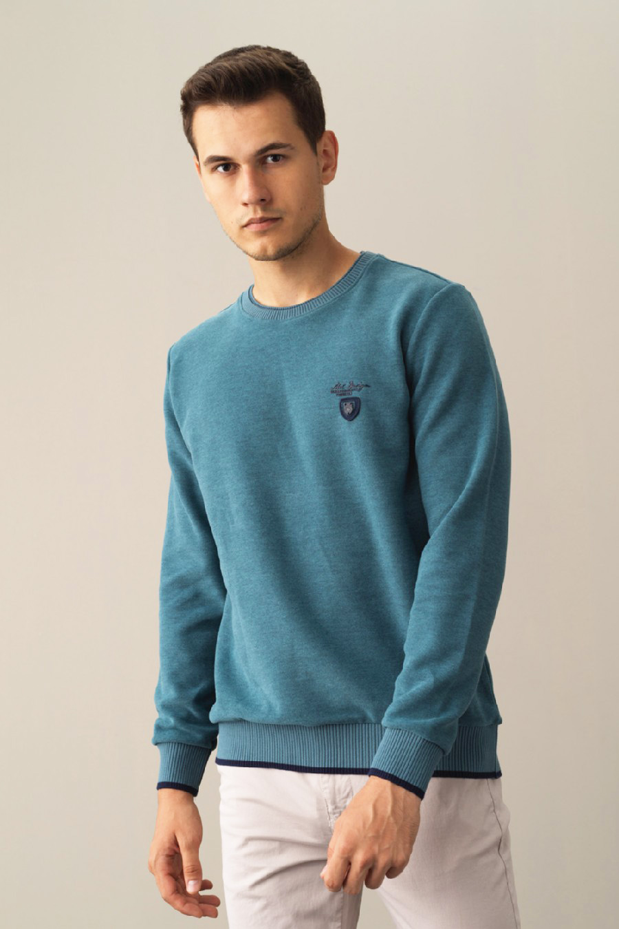 Sweater MCL 27643-TURKUAZ-MELANJ