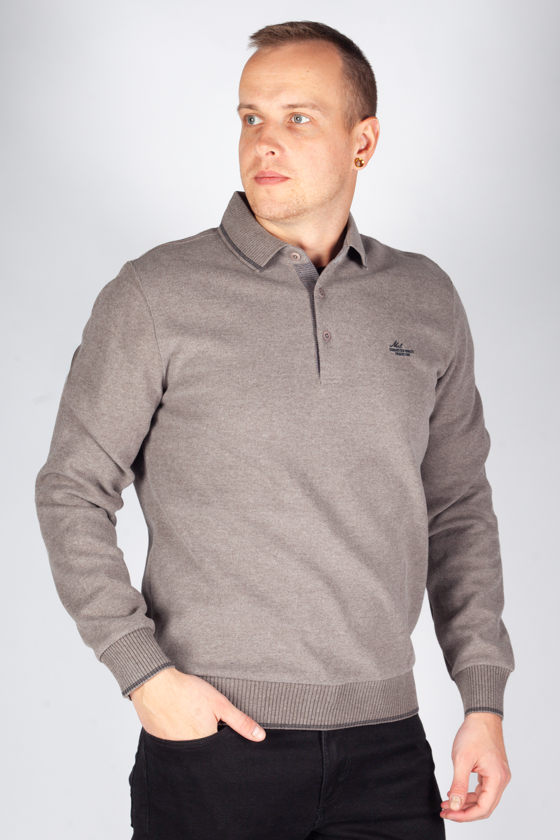 Polo shirt MCL 39848-KAHVE-MELANJ