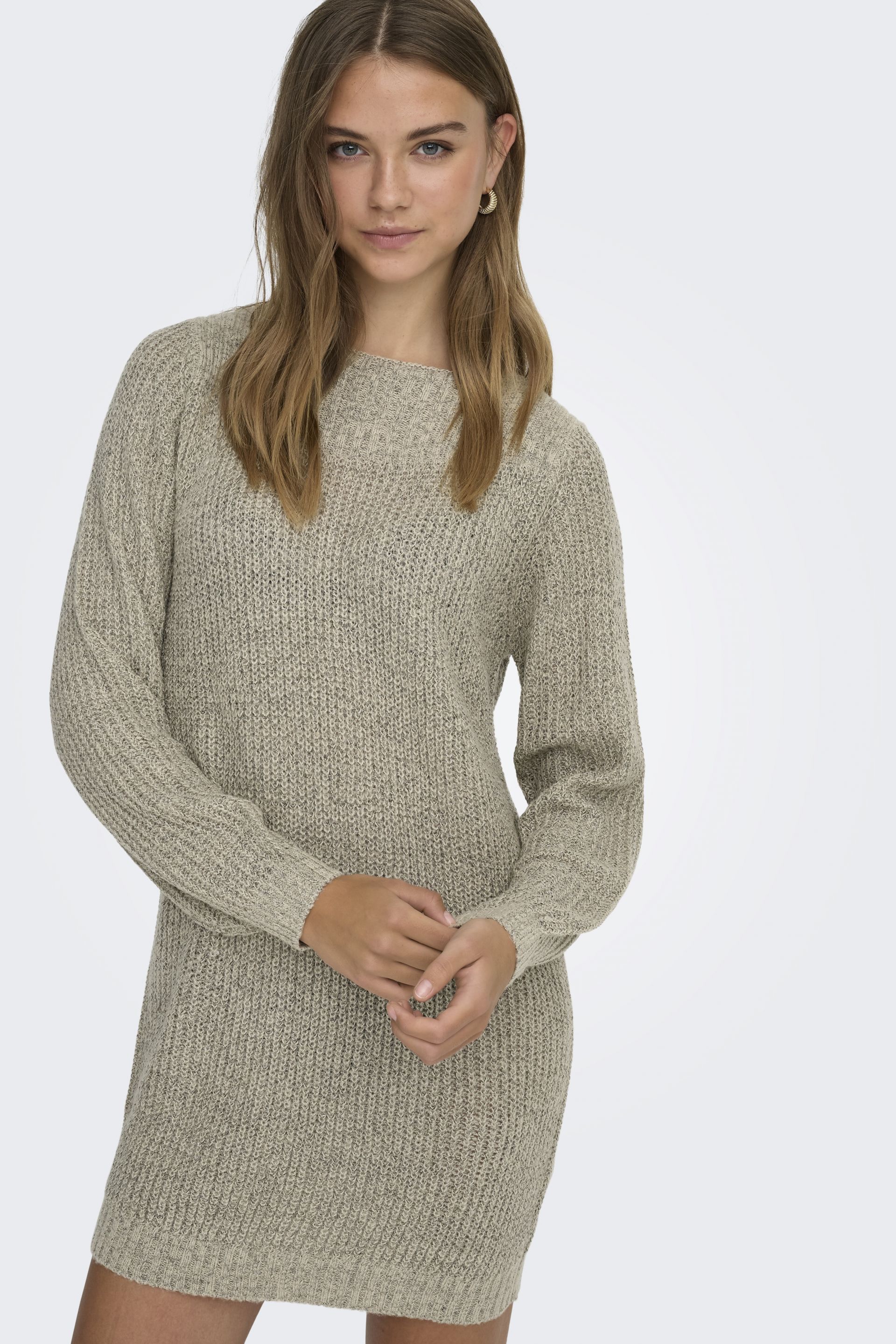 Knitted dress JACQUELINE DE YONG 15234103-Cement-WBP