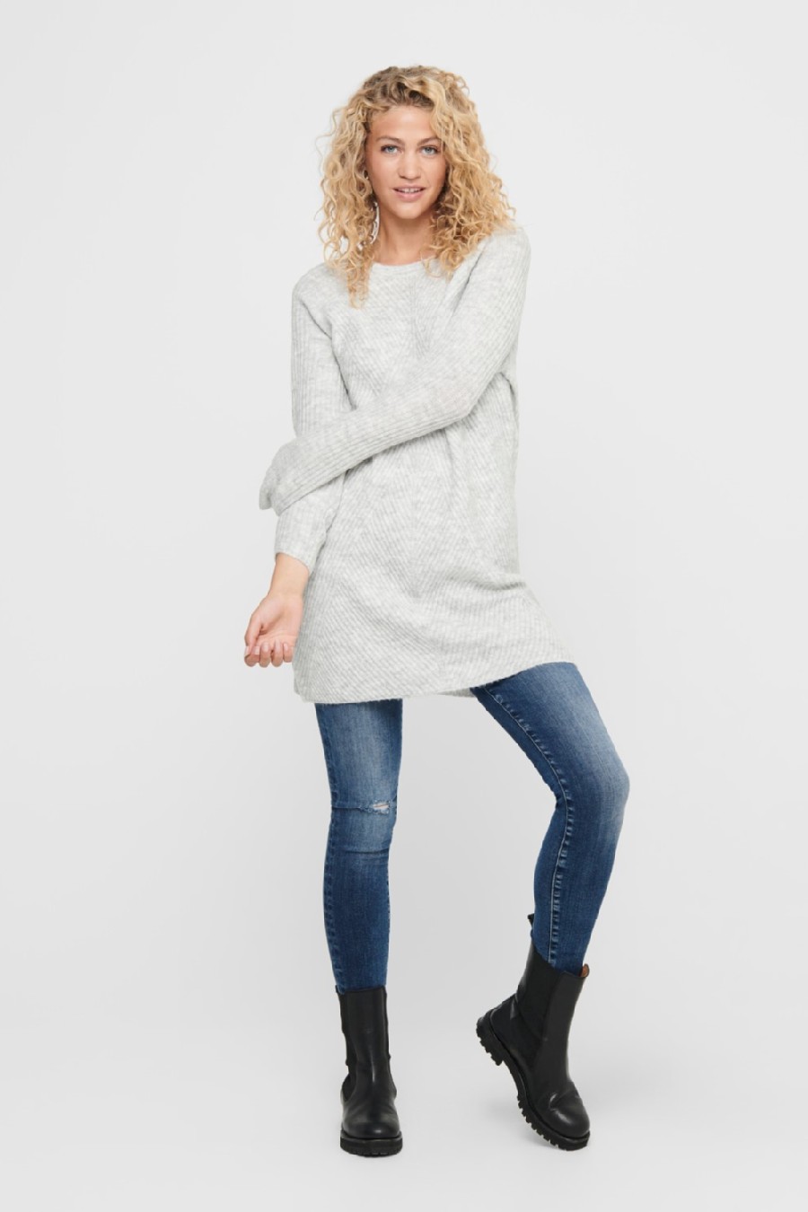 Knitted dress ONLY 15196724-LG-Melange