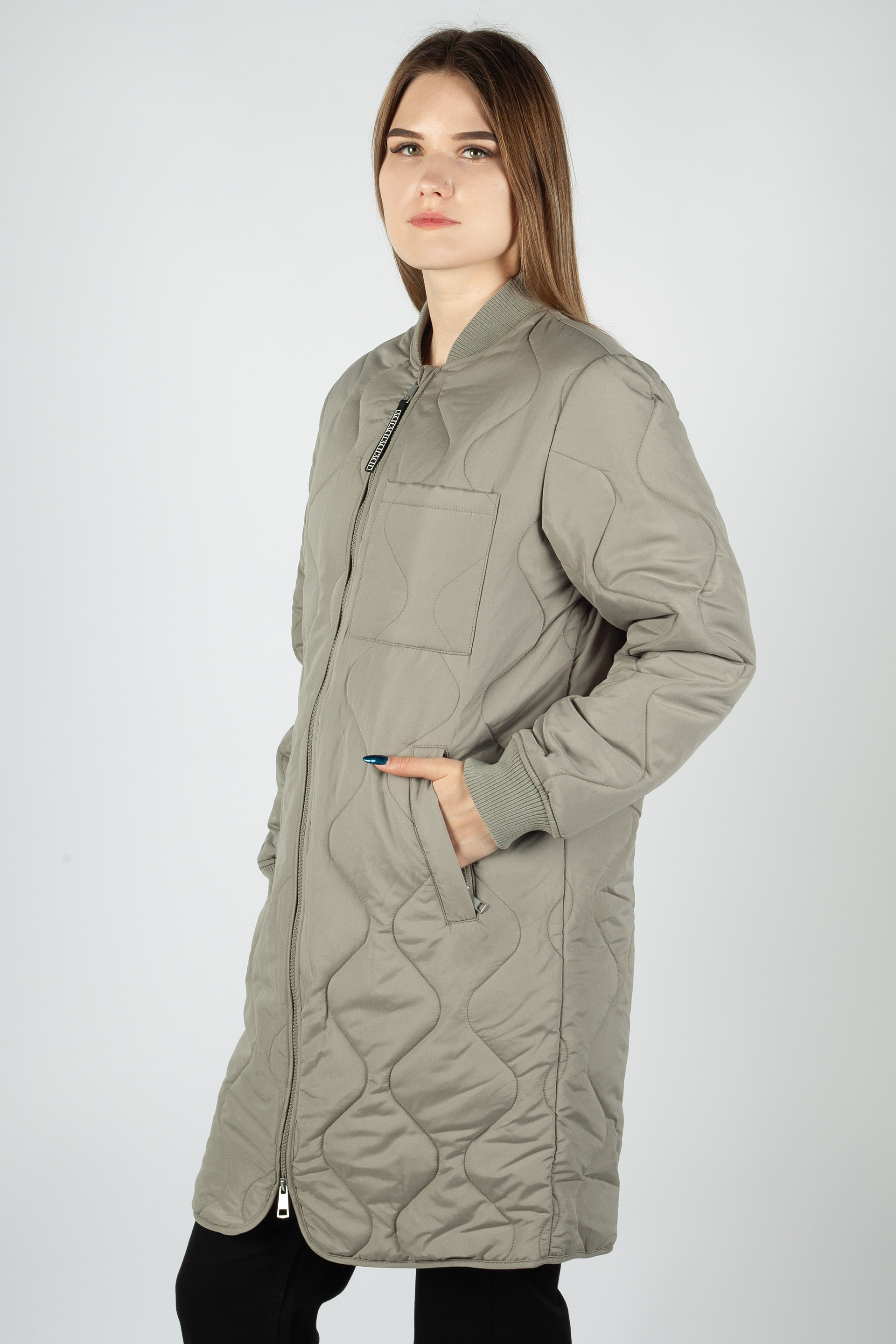 Coat JACQUELINE DE YONG 15328306-Vetiver-FF