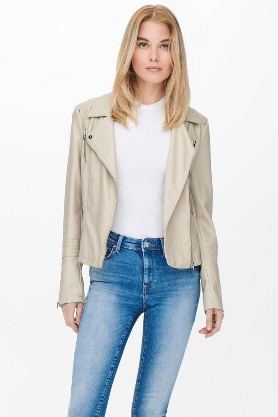 Leather jacket ONLY 15153079-Silver-Lining