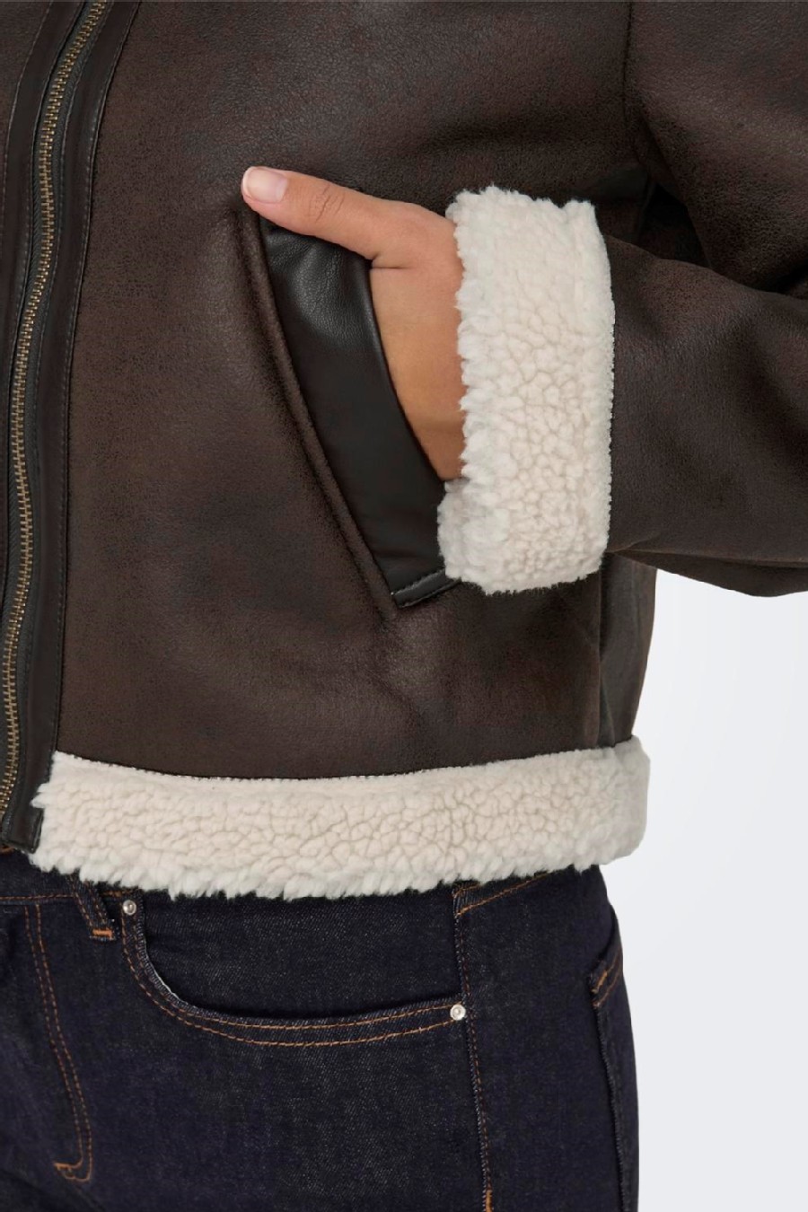 Leather jacket ONLY 15324138-Mole-PUMICE-ST