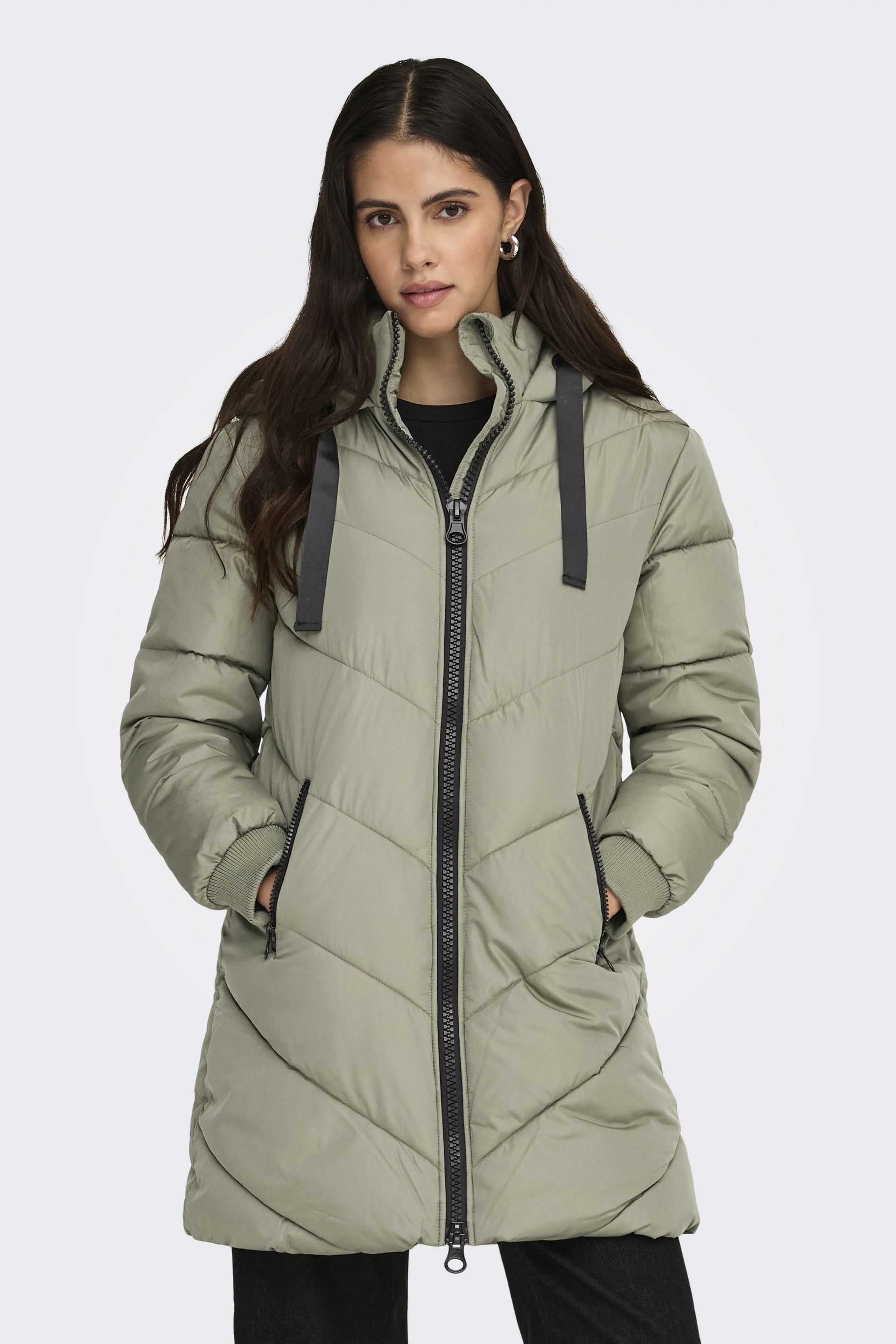 Winter jacket JACQUELINE DE YONG 15207784-Vetiver-BLACK