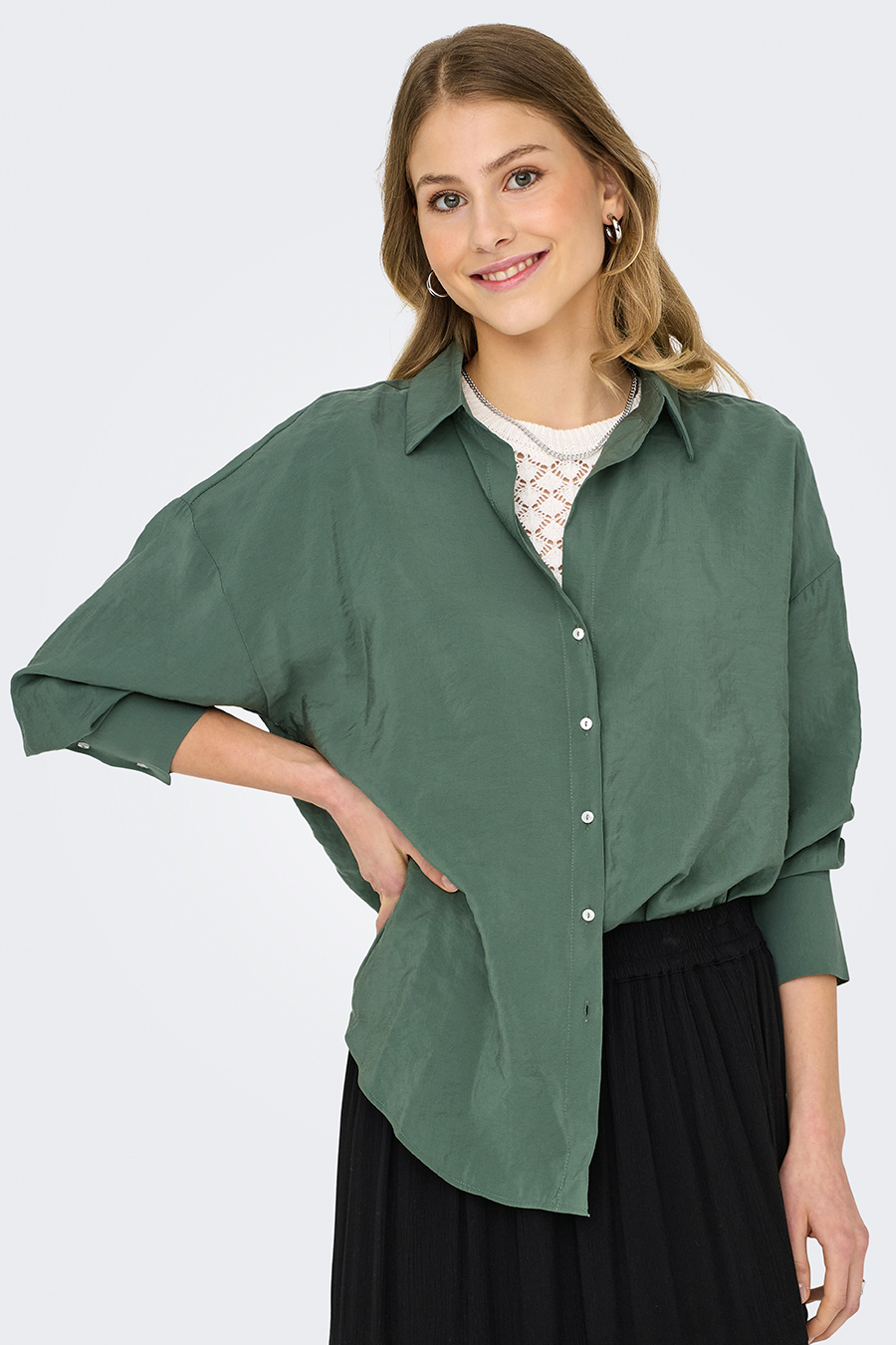 Long-sleeve shirt ONLY 15272523-Balsam-Green
