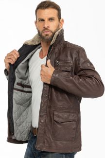 Leather jacket with lining GIPSY 1201-0616-chestnut