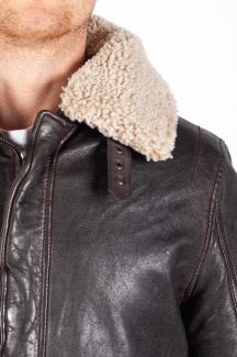 Leather jacket with lining GIPSY 1201-0624-brown