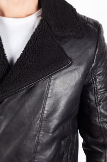 Leather jacket with lining GIPSY 2201-0139-black